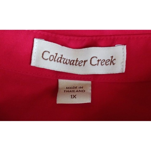 Coldwater Creek Easy Care 3/4 Sleeve Shirt 1XL Red - Picture 3 of 6